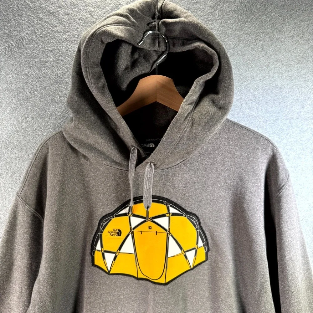 The North Face Geodesic Dome Hoodie Mens 2XL Gray Evolution Tent Graphic Geodome